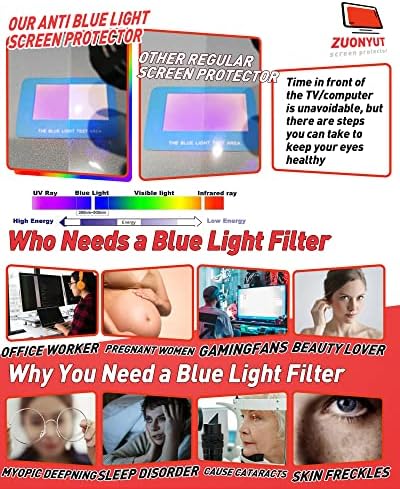 ZUONYUT parlama önleyici TV ekran koruyucu için 42 inç, Anti mavi ışık filtresi kalkanı UV parlamayı ve yansımayı