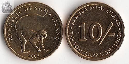 Afrika Yeni Somalilan 10 İlk Keşiş 2002 Versiyonu Yabancı Para Sikke Koleksiyonu