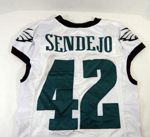 2019 Philadelphia Eagles Andrew Sendejo 42 Oyun Kullanılmış Beyaz Antrenman Forması 661-İmzasız NFL Oyun Kullanılmış