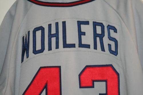 1991 Mark Wohlers, Atlanta Braves, Çaylak Sezonu Öncesi Maç Yıpranmış Yol Forması-MLB Oyunu Kullanılmış Formalar