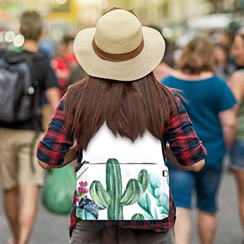 TBOUOBT Deri seyahat sırt çantası Hafif Dizüstü Rahat Sırt Çantası Kadın Erkek, Kaktüs Tropikal Bitkiler Çiçek
