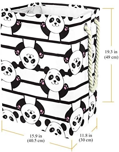 DEYYA Siyah ve Beyaz Çizgili Panda çamaşır sepetleri Sepet Uzun Boylu Sağlam Katlanabilir Yetişkin Çocuklar için Genç