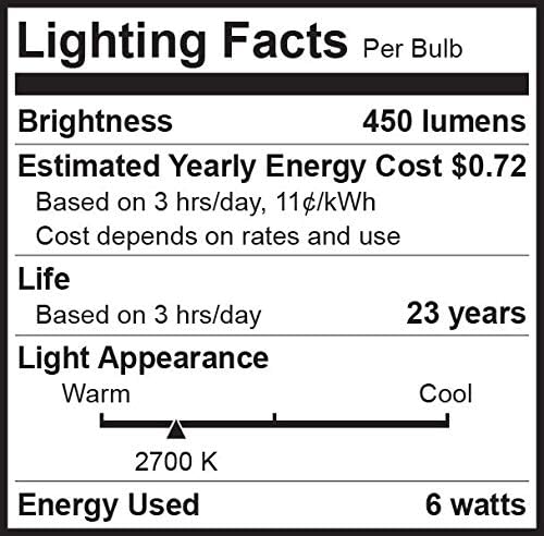 6 Paket Bioluz Kısılabilir Küre LED G25 40 Watt Değiştirme (6 Watt Kullanır) Sıcak Beyaz (2700K) LED Ampul, 450 Lümen