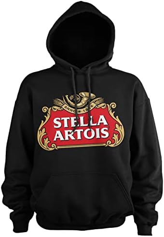 Stella Artois Resmi Lisanslı Logo Kapüşonlu Sweatshirt (Siyah)