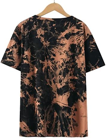 Kadınlar 2023 Giyim Moda Ekip Boyun Pamuk Grafik Kravat Boya Bluz Tshirt Sonbahar Yaz Kısa Kollu T Gömlek Bayan için