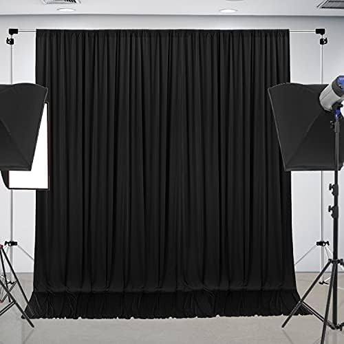 10 ft x 40 ft Kırışıklık Ücretsiz Siyah Zemin Perde Panelleri, Polyester Fotoğraf Backdrop Perdeler, düğün Parti Ev