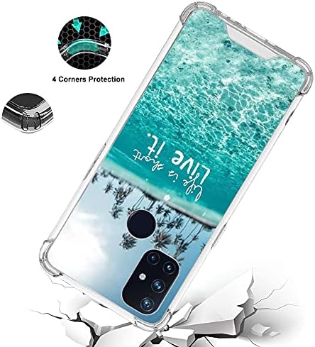 Temizle Dayanıklı Kılıf OnePlus Nord N10 5G ile uyumlu, plaj Desen Tarzı TPU / Darbeye Dayanıklı Köşeler Temizle OnePlus