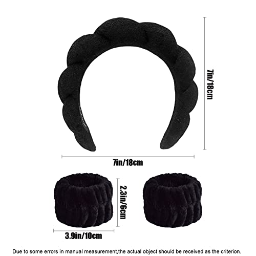 AEGYPİUS Spa Kafa Bandı ve Bileklik Scrunchies Seti Kadınlar için Saç Bantları, Spa Kafa Bandı Makyaj Yüz Yıkama için