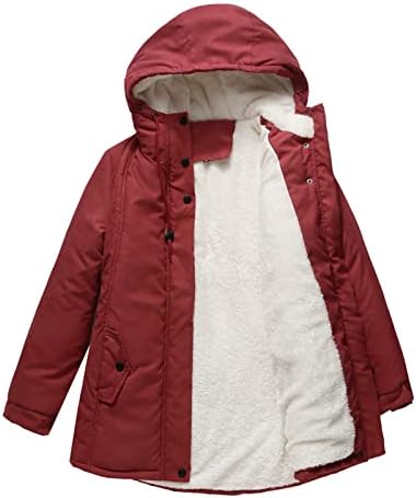 Bayan Kalınlaşmış Palto Artı Boyutu Düz Renk Sıcak Moda Kış Polar Astarlı Hoodie Düz Renk Kar Ceket Ceket