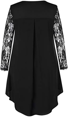 Mini siyah elbise Kadın Kollu O-boyun Düşük Boy Etek Dantel Şeffaf Yüksek rahat elbise Salıncak Moda Artı Artı Rahat
