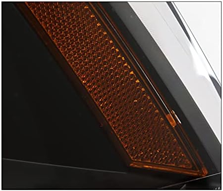 ZMAUTOPARTS LED Switchback Sinyal Projektör Farlar Siyah w / 6 Mavi DRL ile Uyumlu 2008-2014 Cadillac CTS