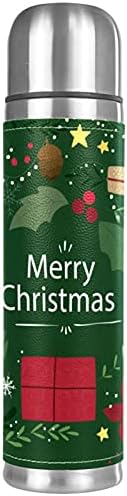 Paslanmaz Çelik Vakum Yalıtımlı Kupa, yeşil Merry Christmas - 01 Baskı Termos Su Şişesi Sıcak ve Soğuk İçecekler Çocuklar