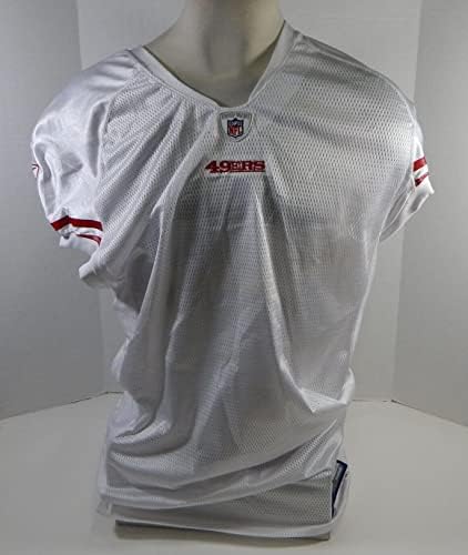 2009 San Francisco 49ers Boş Oyun Verilen Beyaz Forma Reebok 52 DP24103 - İmzasız NFL Oyunu Kullanılmış Formalar
