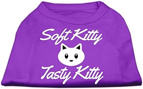 Mirage Evcil Hayvan Ürünleri 12 inç Softy Kitty, Lezzetli Kitty Serigrafi Köpek Gömleği, Orta, Mor