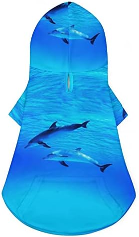 Yunus Derin Mavi Deniz Köpek ve Kedi Kostümleri Sevimli Hayvan Hoodie Takım Elbise Şapka Sevimli Kıyafetler Giysileri