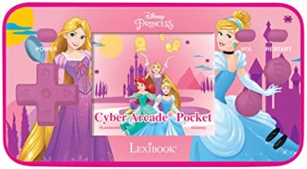 LEXiBOOK JL1895DP Disney Prenses El Konsolu 150 Oyunları, Cyber Arcade Cep, Pembe