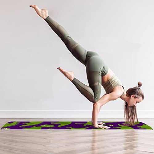 Yoga Mat, Ev Egzersiz için Yoga Paspaslar, Egzersiz Mat, Egzersiz Paspaslar, Pilates Mat, Yeşil Dinozorlar Desen