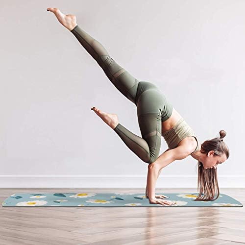 Unicey Kalın Kaymaz Egzersiz ve Fitness 1/4 Yoga mat Papatya Desenli Duvar Kağıdı Baskı Yoga Pilates ve Zemin Fitness