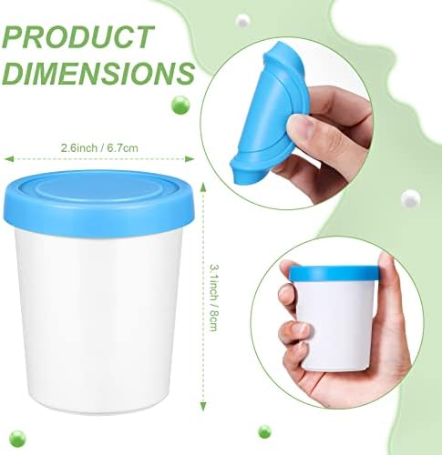 Ev Yapımı Dondurma için 6 Adet Dondurma Kabı 6 oz Sıkı Oturan Silikon Kapaklı Mini Küvetler Kolay İstifleme Dondurucu