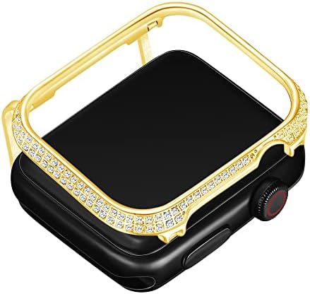 Callancity Rhinestone Kristal Elmas Yüz Kapatma Apple Watch Serisi 4/5 için Uyumlu