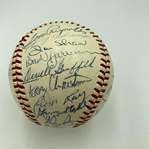 En iyi 1967 New York Mets Takımı, NL Beyzbol Nolan Ryan JSA ORTAK İmzalı Beyzbol Toplarını İmzaladı