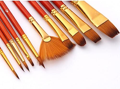 WXBDD 10 Naylon Saç Boyalı Su Renk Kalem Kısa Çubuk Yağ Akrilik Boya Fırçası Profesyonel Sanat Çizim Aracı Malzemeleri