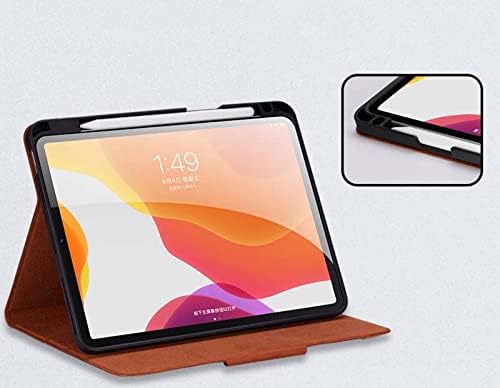 EEKUY Apple İpad Mini 6 için (2021) 8.3 İnç Hakiki Deri Kılıf, Stend Fonksiyonu Flip Folio Tablet Koruyucu Kapak ile