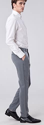Ekose ve Düz Erkek Slim Fit Takım Elbise Pantolonu