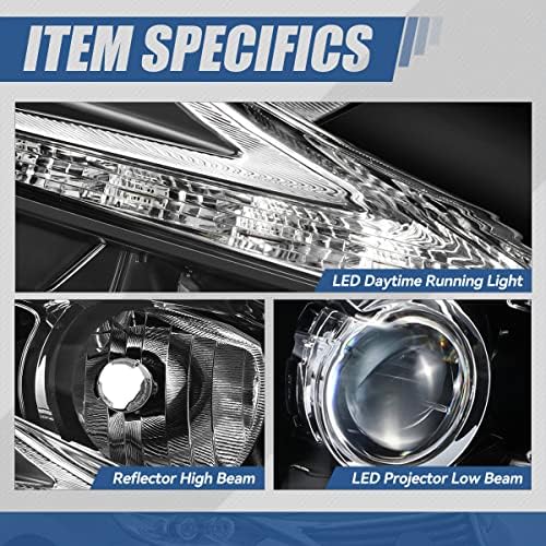 [Halojen Model] LED Projektör DRL Far Lambası ile Uyumlu Lexus ES300H ES350 -2018, yolcu Sağ Tarafı, siyah Konut