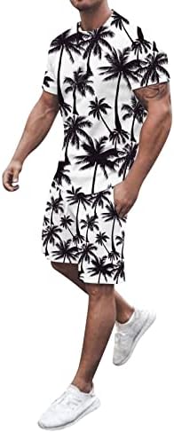 Smokin Gecelik erkek Setleri Kollu Yaz kısa pantolon Gömlek Baskılı ve Şort 2 Parça Plaj Erkek Takım Elbise ve Setleri