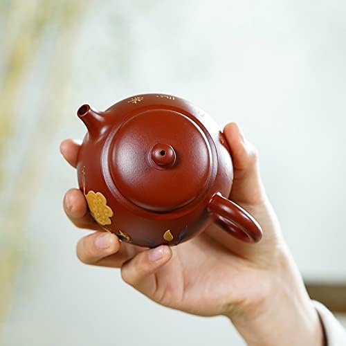 WİONC Zisha Demlik El Yapımı Pot Kung-fu Teaware Mor Kil Drinkware Dahongpao Kuş Fısıltı Çiçek Yuvarlak Boncuk Pot