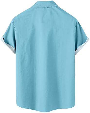 Erkek T Shirt, erkek Retro Düğme Aşağı Bowling Gömlek 50s Rockabilly Tarzı Tropikal Üstleri Küba Tarzı Kamp Gömlek