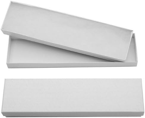 Swirls 8 x 2 x 1 inç (6)ile RJ Ekran Beyaz Karton Mücevher Kutuları