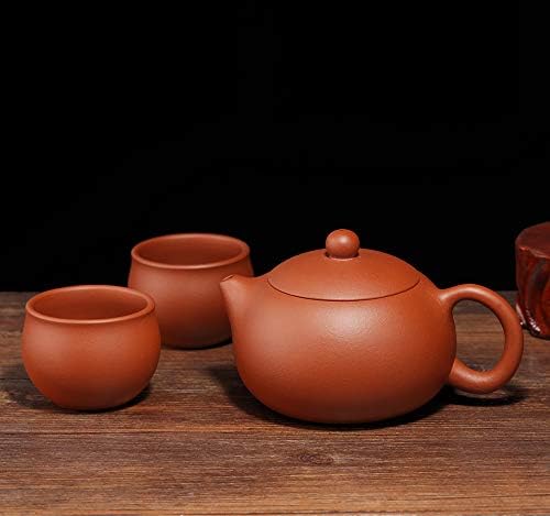El yapımı Yixing Zisha çay seti, Büyük Kapasiteli Seramik Xishi Demlik 2 Set çay fincanları,10 oz / 300 ml