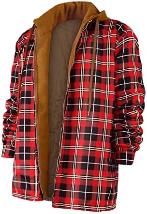 Erkek Mont ve Ceketler Moda Aşağı Ekose Gömlek Sıcak tutmak için Kadife Ekleyin kapüşonlu ceket Ceketler Erkekler