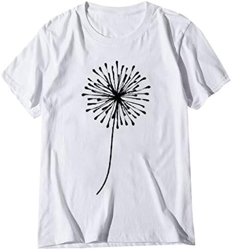Kadınlar için T-Shirt, TOWNUS kadın Yaz Üstleri Komik Grafik T-Shirt Rahat Karahindiba Baskılı Bluzlar Tunik Tees