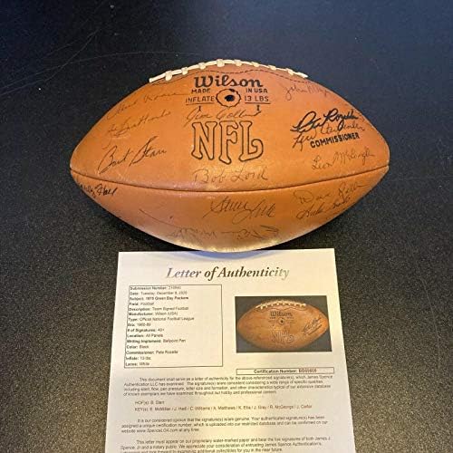 1975 Green Bay Packers Takımı Wilson NFL Maçı Futbolunu İmzaladı Bart Starr JSA COA İmzalı Futbol Topları