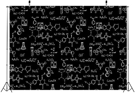 BELECO 10x8ft Kumaş Kimya Sınıf Blackboard Arka Planında Fotoğrafçılık için El Yazısı Kimyasal Formülü Bilim Kara
