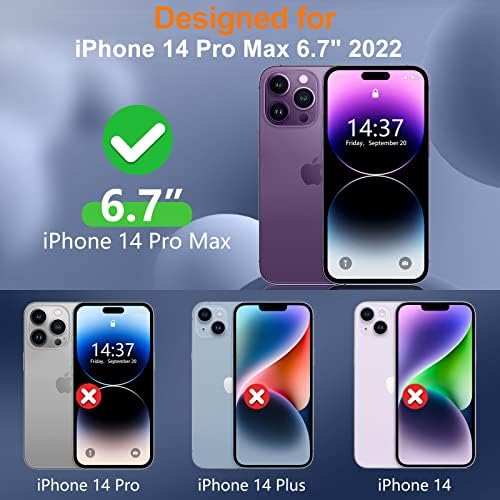 SPİDERCASE [7 in 1] iPhone 14 Pro Max Telefon Kılıfı için, [Kristal Berraklığında] [Askeri Sınıf Düşme Koruması],