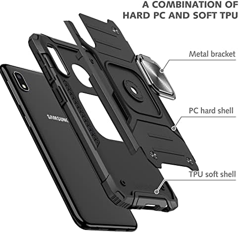Ultra İnce Kılıf Standı ile Samsung Galaxy A10e Telefon Kılıfı ile uyumlu PC ve TPU Telefon Kılıfı Güçlü Koruyucu