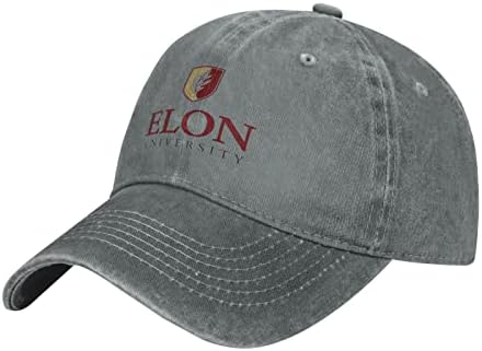 Parndeok Elon Üniversitesi Logo Şapka Ayarlanabilir beyzbol şapkası Pamuk kovboy şapkası, Moda Erkek Kadın için