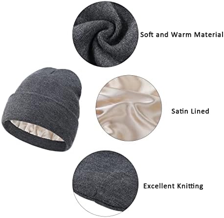 Durio Saten Astarlı kışlık şapkalar Kadınlar için hımbıl bere Şapkalar Kadınlar için Sıcak Kaflı Bayan Kışlık şapkalar