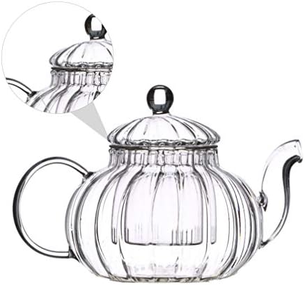 DOITOOL İçecek Dispenseri İçecek Dispenseri Cam Su Sürahi Cam Çay Potu Kabak Şekli Çay Su Isıtıcısı Gevşek Çiçek Çayı