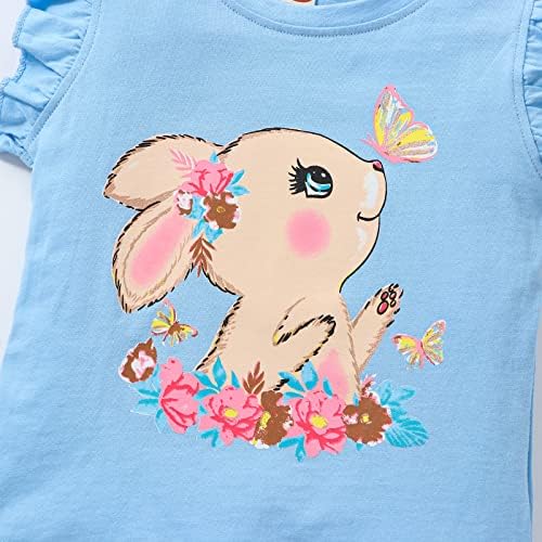 LYQTloml Yürüyor Çocuk Bebek Bebek Kız Tavşan Tee Kıyafetler Bebek Tavşan Tshirt Paskalya Giysileri Prenses Yelek
