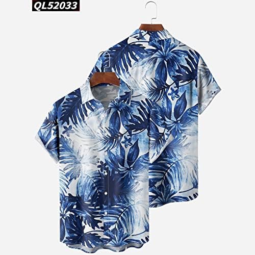 2023 Yeni Çiçek Kısa Kollu Gömlek erkek Yaz Plaj Tarzı Rahat Rahat Tembel Gömlek Derin İş