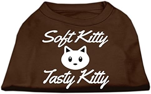 Mirage Evcil Hayvan Ürünleri 10 inç Softy Kitty, Lezzetli Kitty Serigrafi Köpek Gömleği, Küçük, Kahverengi