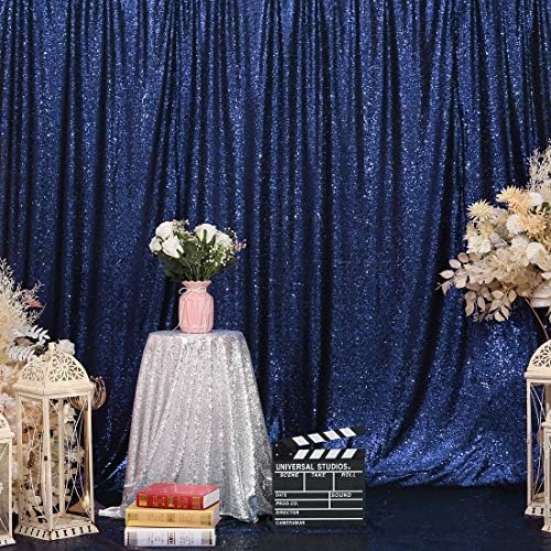 Ebedi Güzellik Lacivert Pullu Düğün Zemin Fotoğraf Arka Plan Parti Perde, 5Ft X 7Ft