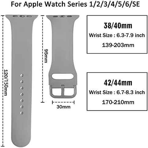 10 Paket Bantları ile Uyumlu apple saat bandı 38mm 40mm 42mm 44mm Kadın Erkek, yumuşak Silikon Spor Yedek Kayış ile