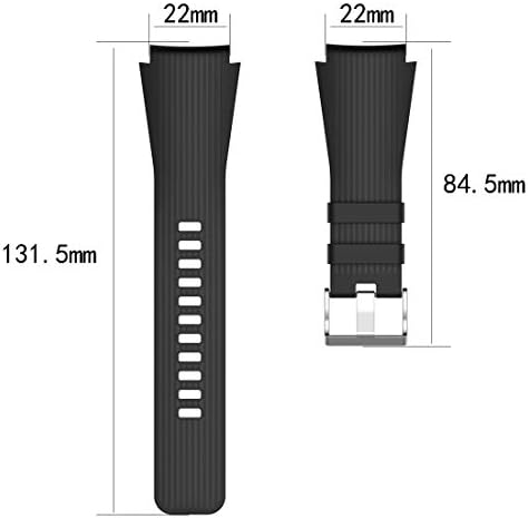 AWADUO 22mm Yedek Silikon Düz Şerit Bilek Bandı Kayışı Samsung Galaxy İzle 46mm /Samsung Dişli S3 /Samsung SM-R380