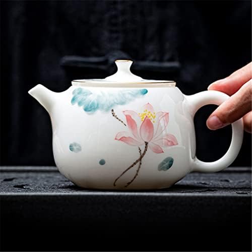 SDFGH Yuxiu pot el-boyalı dil seramik demlik beyaz porselen sırsız demlik çay seti malzemeleri